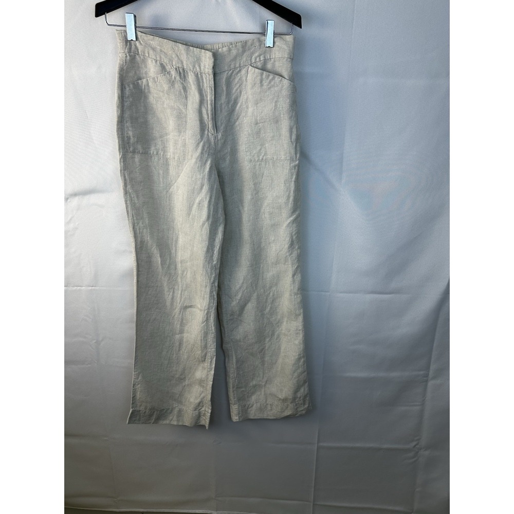 Chico's Beige 100% Linen Wide Leg Pants Women's Sz 00(2 Or XS)Natural Breathable - Picture 15 of 16
